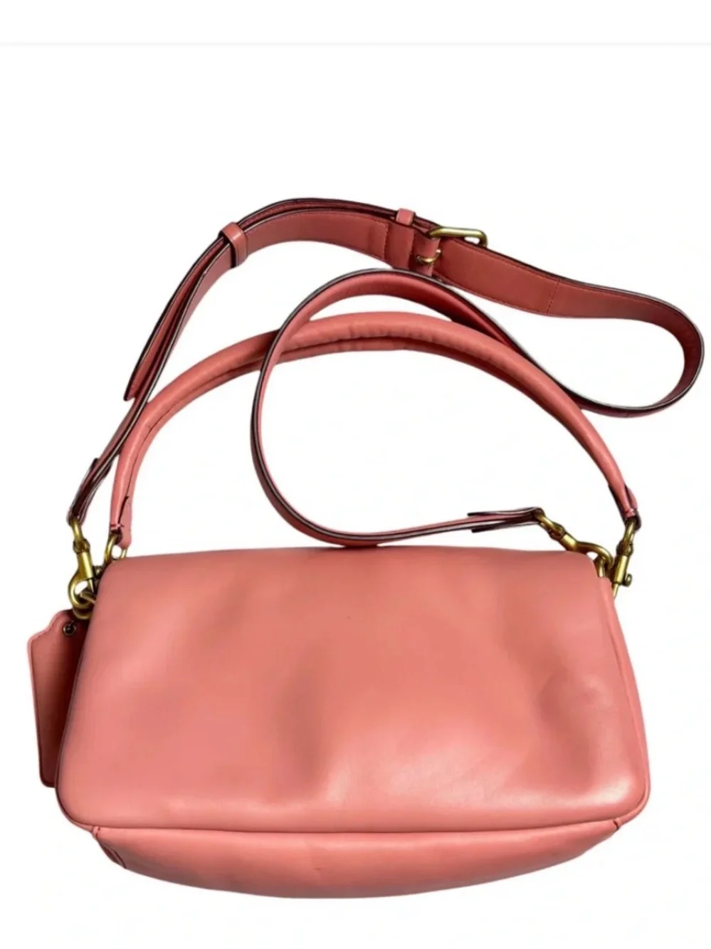 Sold tabby Coral Pink Leather Shoulder Crossbody Bag